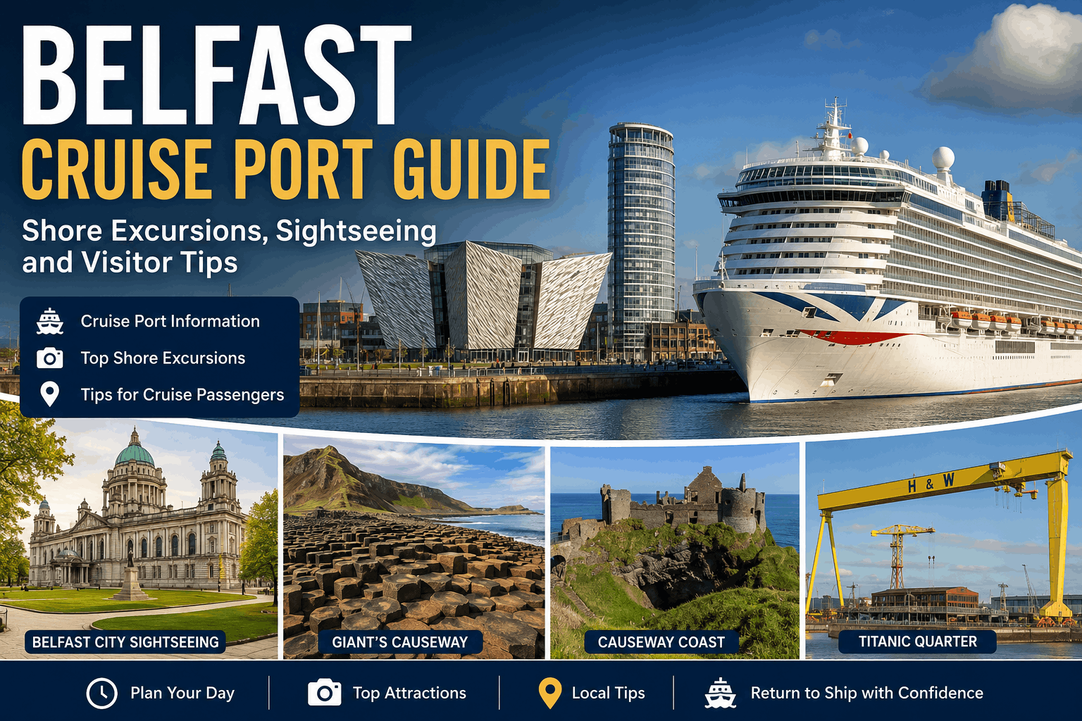 Belfast cruise port guide for shore excursions, city sightseeing and Giant’s Causeway tours