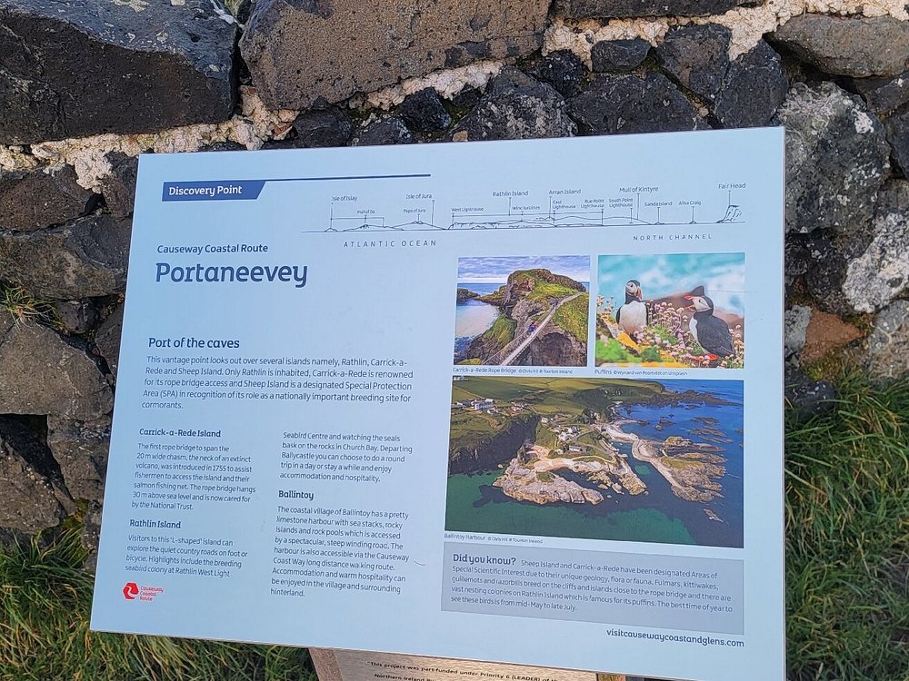 Carrick-a-Rede Rope Bridge viewpoint at Portaneevy on a Causeway Coast tour